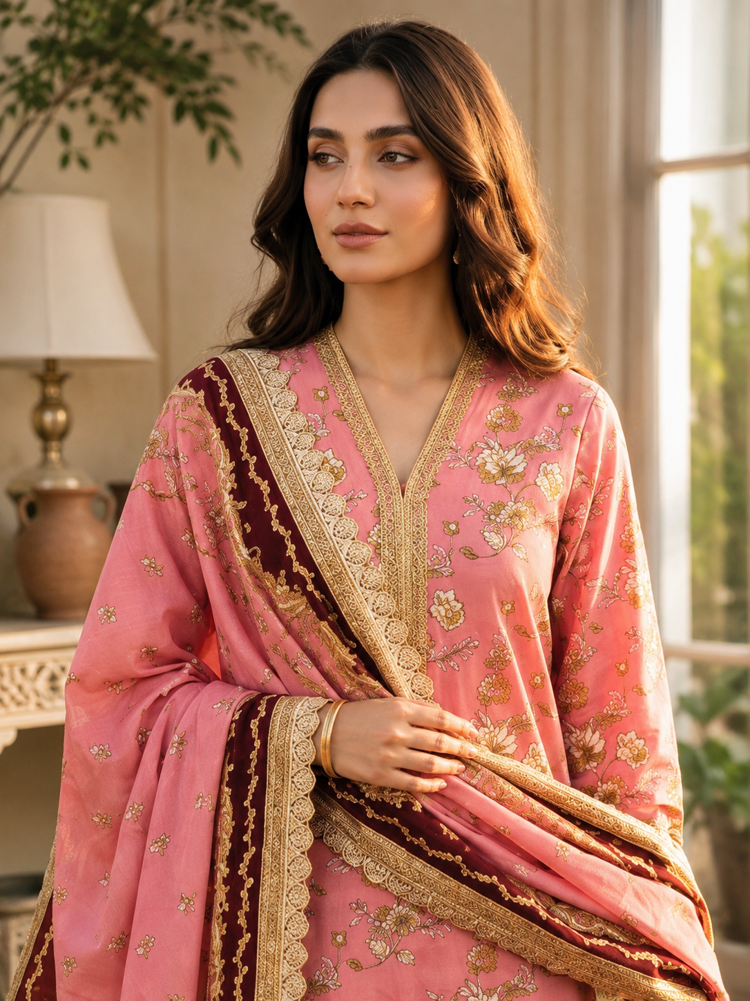 print 3 pic chikankari - A056